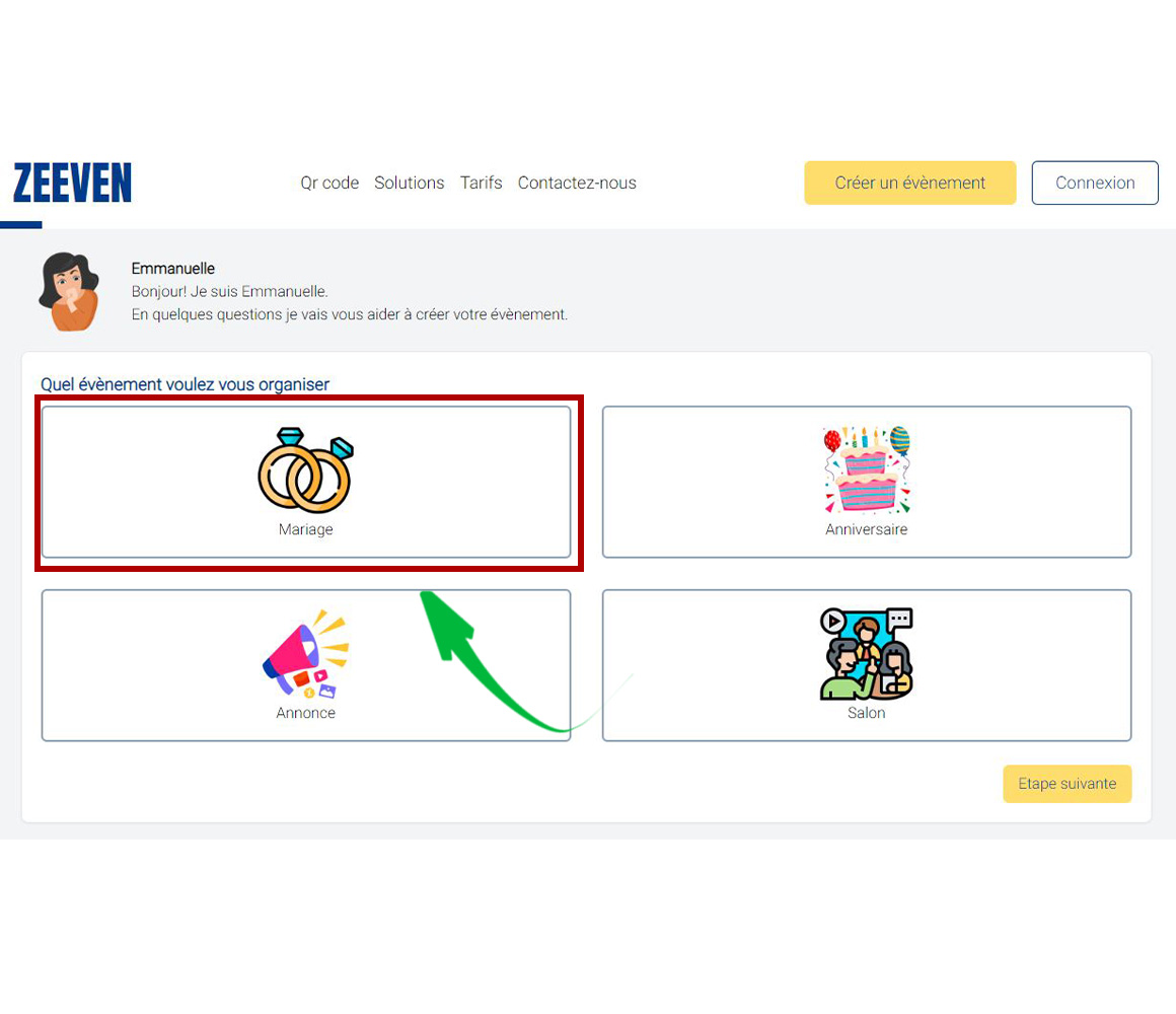 Etape 2: Choisir votre évènement et cliquez sur "étape suivante" image-1