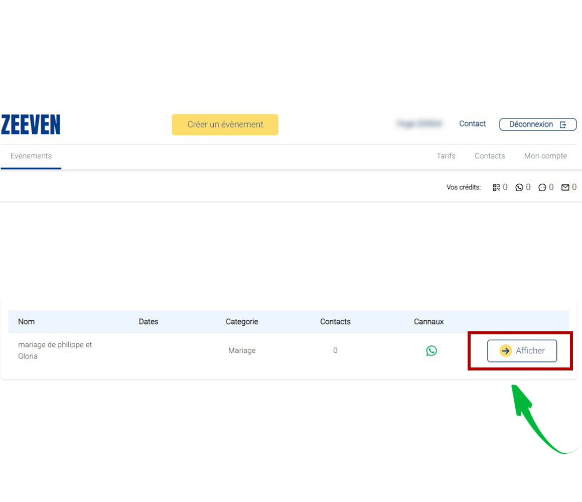 Etape 7: Cliquez sur "afficher" sur l'évènement de votre choix image-1