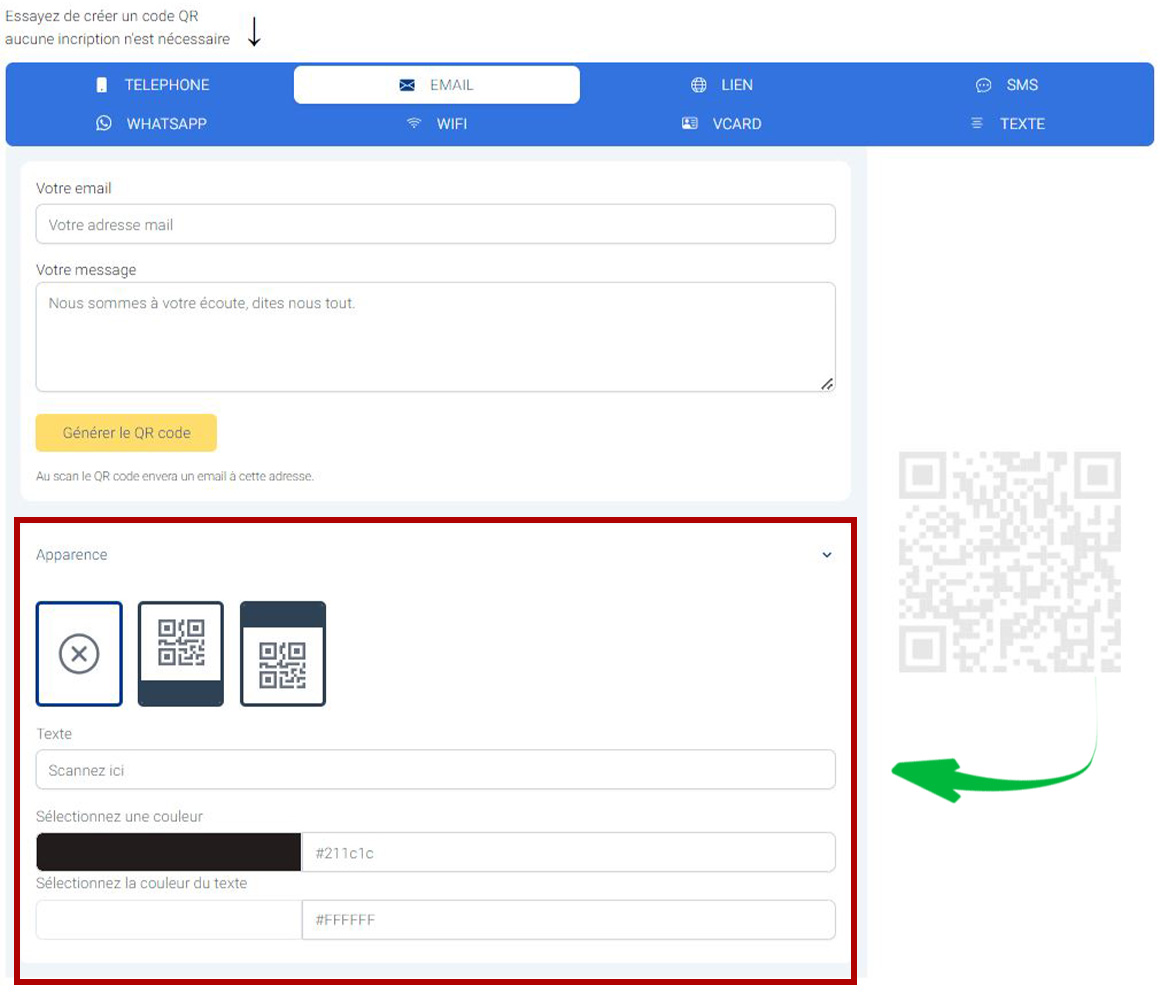 Etape 3 : Choisir l’apparence du QR code image-1